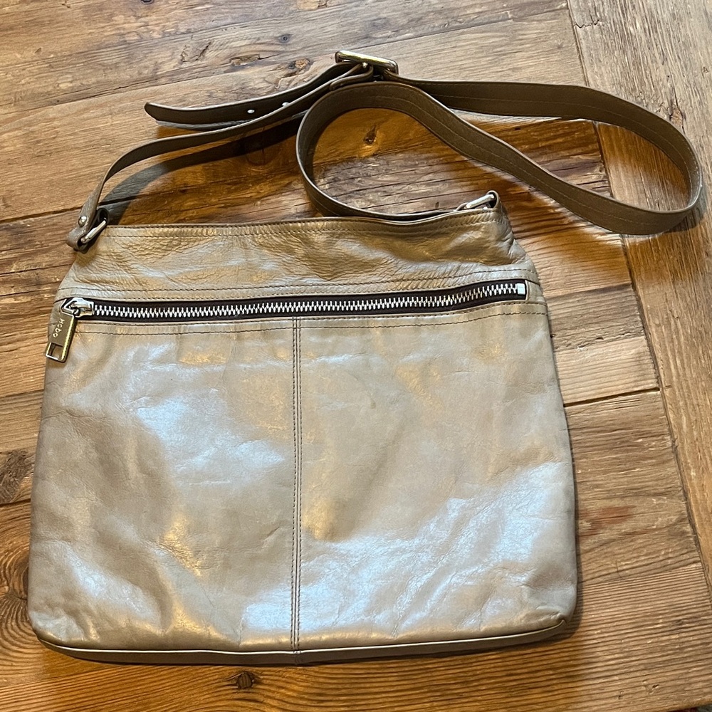 HOBO International Lorna Greenish/ Gray Leather Crossbody